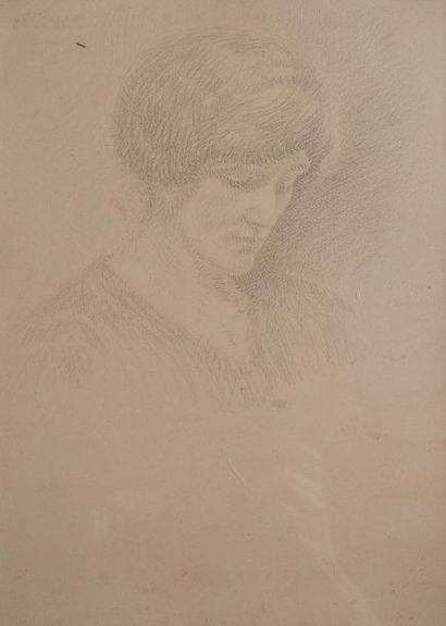 null école moderne, pensive,crayon25 x 25 cm 