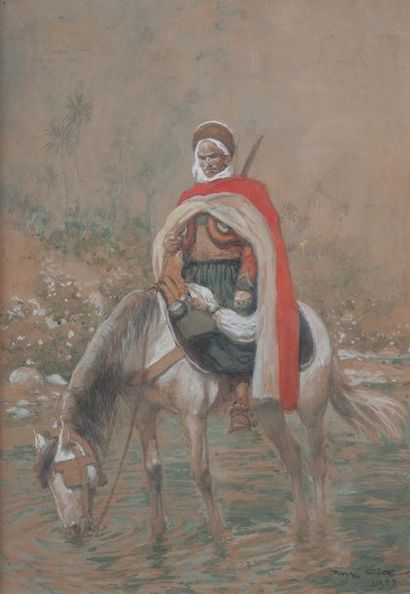 null SCOT, cheval buvant, orient,gouache, 1939. 32 x 23 cm 
