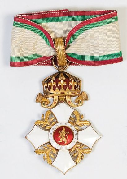 null BULGARIE (ROYAUME) Ordre du Mérite Civil (1891). Croix de Commandeur. Vermeil,...