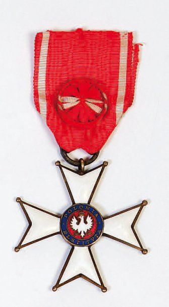 null POLOGNE (RÉPUBLIQUE) Ordre de la Pologne Restituée. (1921) Croix d'Officier....