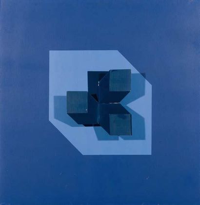 HORVATH Pal, né en 1936 Composition géométrique Huile sur panneau 79 x 79 cm