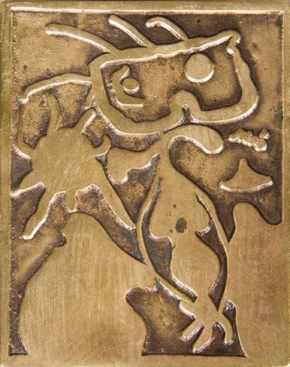 DALI Salvador (1904-1989) Attribuée à Composition surréaliste Plaque en bronze, numérotée...