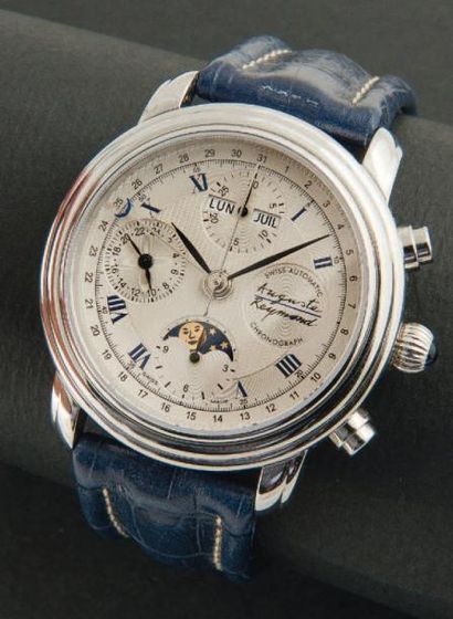 AUGUSTE REYMOND (chronographe Moon / Cotton Club), vers 2007 Chronographe en acier...