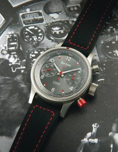 HANHART (Red X / Série 1939 exemplaires), vers 2007 Chronographe de pilote en acier...