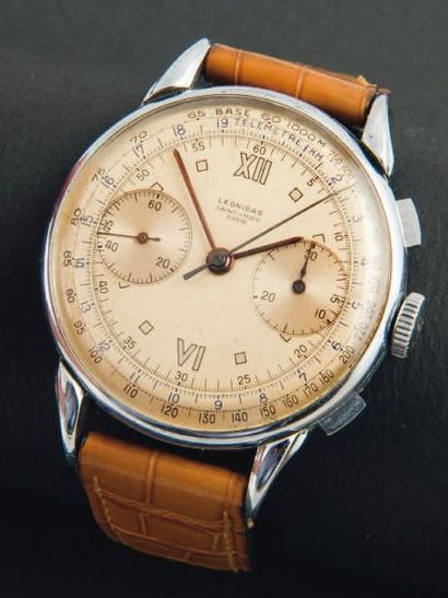 LEONIDAS St. Imier (Chronographe Télémètre / GT ), vers 1950 Chronographe grande...