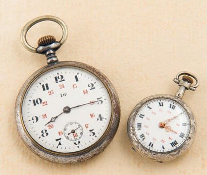 null LOT LIP & MONTRE DE COL (Début XX ème), vers 1900 Lot constitué de 2 montres:...