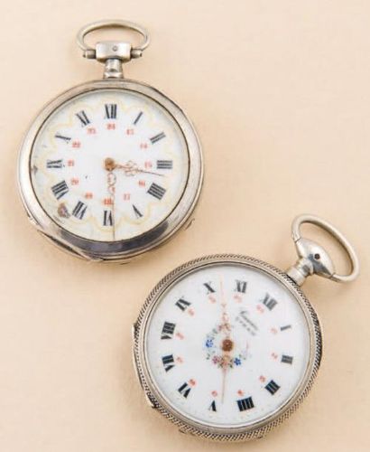 null LOT CUMIN EVRAN & BOSSARD (fin XIX ème), vers 1890 Lot constitué de 2 montres:...