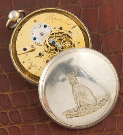 LEPINE PARIS (début XIX ème), vers 1800 Montre de poche à boîtier en argent doré...