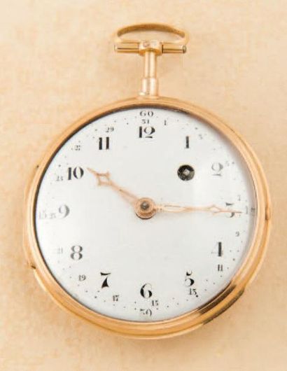 LE TULLE PARIS (fin XVIII ème), vers 1780 Grande montre de poche en or poinçonnée...