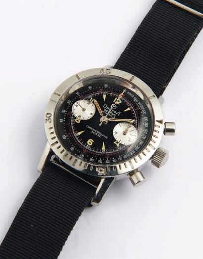 DREFFA GENEVE (Chronographe Pilote), vers 1968 Chronographe de pilote à grande ouverture...