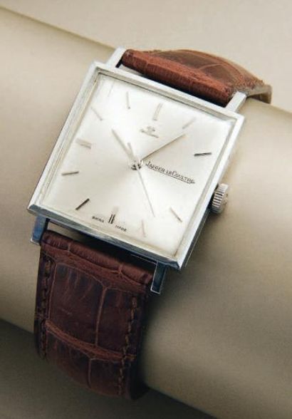 JAEGER-LeCOULTRE (Carr é Médium), vers 1966 Montre carrée de taille medium en acier...