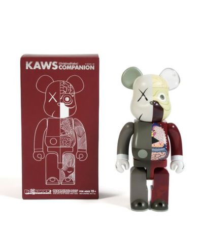 KAWS (Américain, né en 1974) Bearbrick Dissected Companion 400% (Brown), 2008 Painted...