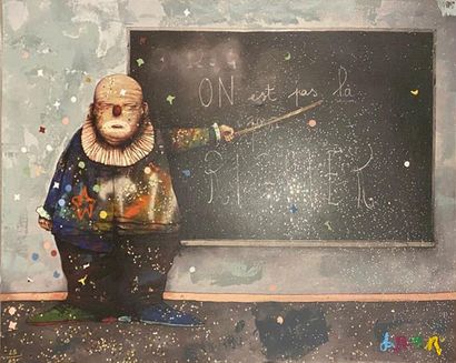 DRAN (Français, né en 1980) « On est pas là pour rigoler » - 2017 

Colored lithograph...