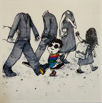 DRAN (Français, né en 1980) Dessin du jour

Cardboard box with spray paint, titled...