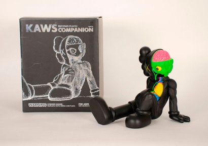 KAWS (Américain, né en 1974) COMPANION (RESTING PLACE) (Black) Painted cast vinyl,...