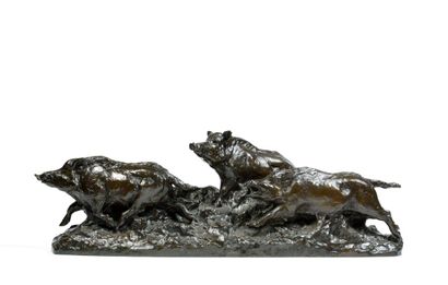 Maximilien FIOT (1886 – 1953) Maximilien FIOT (1886 - 1953)

Company of three boars

Bronze...