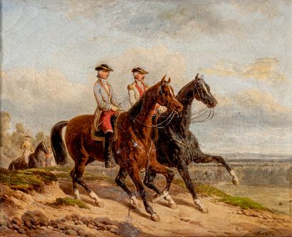 Edouard SWEBACH (1800-1870) Edouard SWEBACH (1800-1870)

Two riders

Oil on canvas,...