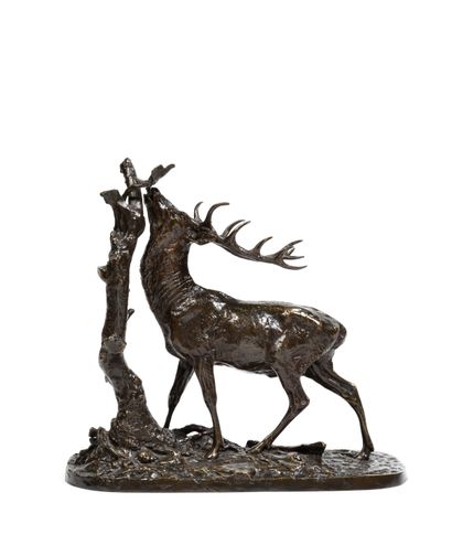 Pierre-Jules MÊNE (1810 – 1879) Pierre-Jules MÊNE (1810 - 1879)

Deer with a leaf

Bronze...