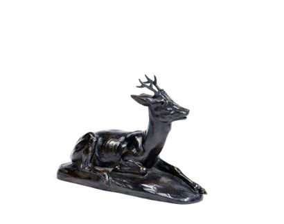 Clovis MASSON (1838 – 1913) Clovis MASSON (1838 - 1913) 
Reclining deer 
Bronze with...