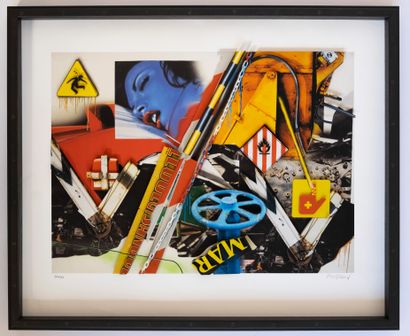 Peter Klasen (allemand, né en 1935) Screenprint and collage / 3D construction on...