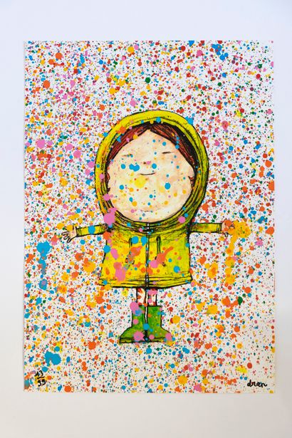 DRAN (Français, né en 1979) Acrylic paint and print. Signed and numbered. Edition...