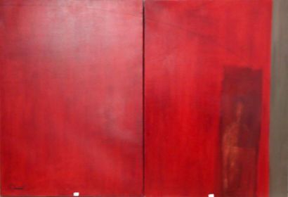 null Dyptique GUILLAUME MONTIER dyptique rouge-2002 huile sur toile signée en bas...