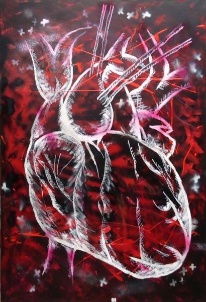 GABRIEL AGU Immune system acrylique sur toile 140X100