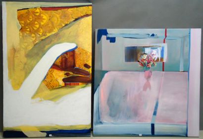 null Ensemble de deux toiles HAZEL ANN WATLING medical intentions-2009 huile et acrylique...