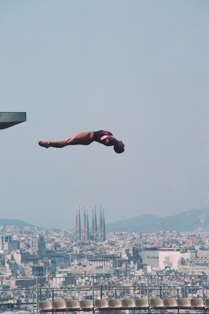 AFP - Dimitri MESSINIS U.S. diver Mary Ellen Clark trains

on the 10-meter platform...