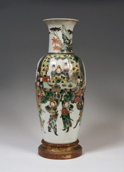 null 
China

A large baluster-shaped porcelain vase with polychrome decoration in...