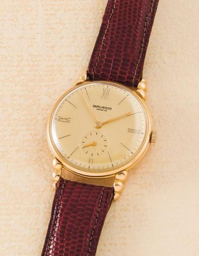 BAUME & MERCIER (CLASSIQUE GT / CORNE GOUTTE), VERS 1950 Montre à grande ouverture...