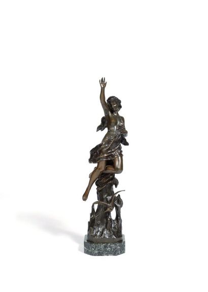 null G. OBIOLS (1858-1930)

Groupe en bronze à patine brune représentant une jeune...