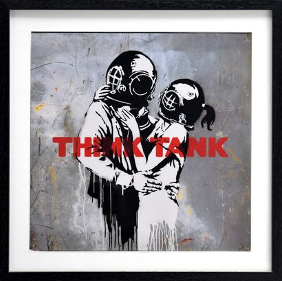 BANKSY (Britannique, né en 1974) Blur - Think Tank, 2003. 

Impression offset en...