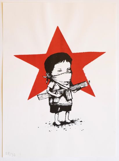 DRAN (Français, né en 1979) Coloured screenprint. Numbered and signed. Edition of...