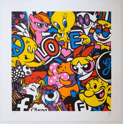 SPEEDY GRAPHITO (Français, né en 1961) Sans titre, 2017. Sérigraphie en couleurs....