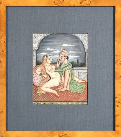 null Lot of two painted miniatures with erotic scenes India, early 20th Century

Sight...