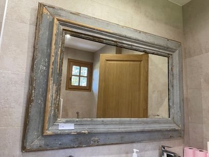 Large miroir rectangulaire en bois peint...