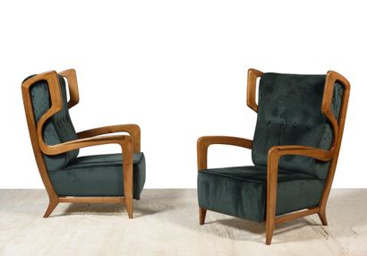Gio PONTI (1891-1979) GIO PONTI (1891-1979)

Pair of armchairs, circa 1950

Varnished...
