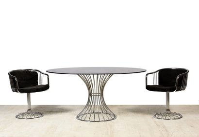 Table ronde TABLE RONDE 

piètement en fils métalliques et plateau en verre

Diam :...