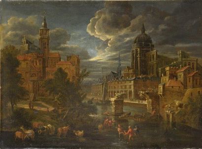 DANIEL VAN HEIL (1604-1664/84) DANIEL VAN HEIL (1604-1664/84) 
Vue d'une ville imaginaire...