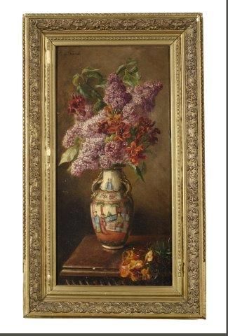 Ecole Française vers 1900 ÉCOLE FRANÇAISE VERS 1900 
Bouquet de fleurs dans un vase...