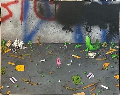 DRAN (Français, né en 1979) DRAN (Français, né en 1979) 
Chewing Gum, 2017 
Peinture...