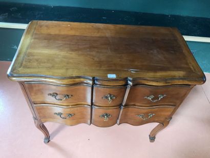 null Chest of drawers in cherry wood with two drawers, front with a double crossbow,...