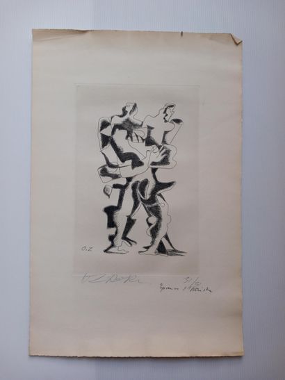 Ossip ZADKINE (1890-1967) Ossip ZADKINE (1890-1967)

Cubist figures, 

Etching in...