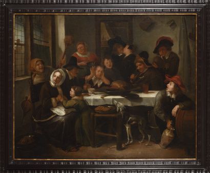 Ecole HOLLANDAISE du XVIIème siècle, suiveur de JAN STEEN Ecole HOLLANDAISE du XVIIème...