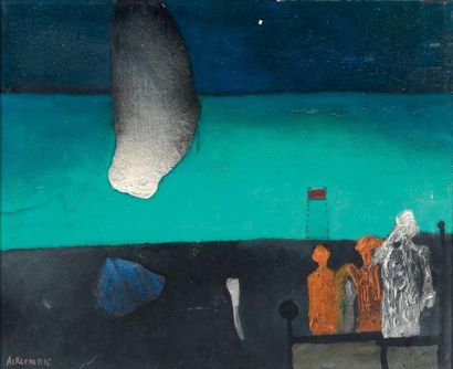 Paul ACKERMAN (1908-1981) Le château d'eau Huile sur toile, signée en bas à gauche...