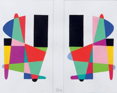 Etienne BEOTHY (1897-1961) Composition abstraite Gouache sur papier, signée et datée...