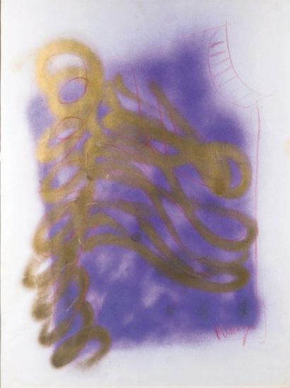 Jean MESSAGIER (1920-1999) Composition abstraite Technique mixte sur papier, signée...