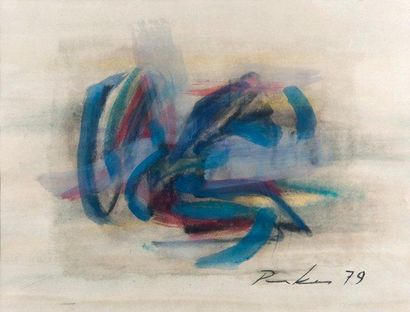 Bill PARKER (né en 1922) Composition abstraite Technique mixte sur papier, signée...