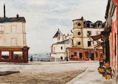 Marcel LEPRIN (1891-1933) Montmartre Huile sur toile, signée en bas à gauche 46 x...